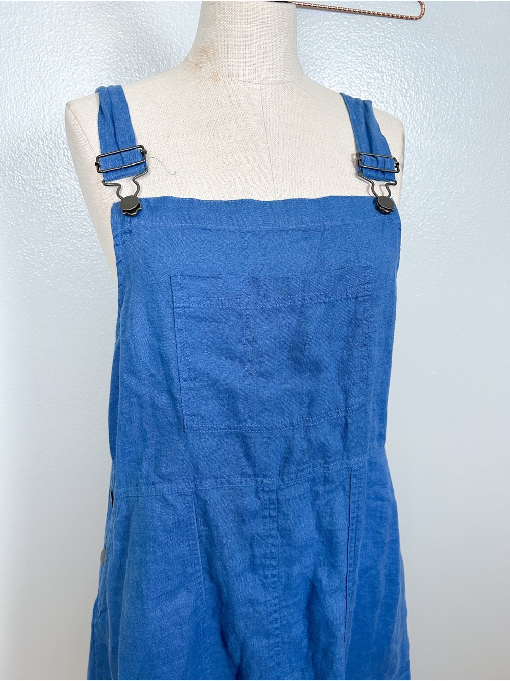 Gudrun Sjoden Blue Linen Pinafore Overall Dress - Picture 4 of 9